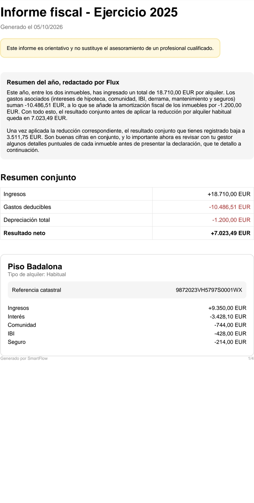 Informe fiscal en PDF